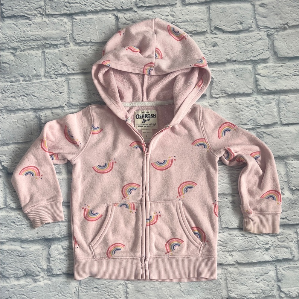 OshKosh B'gosh Light Pink Hoodie with Rainbow Design